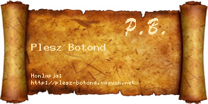 Plesz Botond névjegykártya
